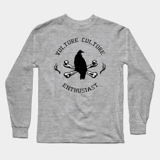 Vulture Culture Enthusiast with Antlers (Black) Long Sleeve T-Shirt